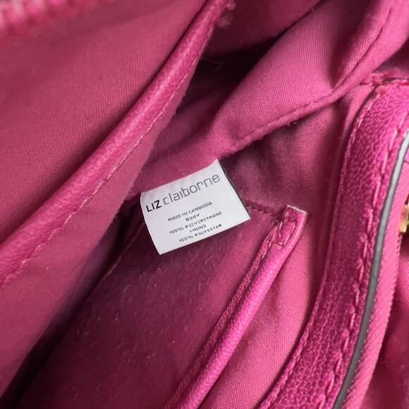 Liz Claiborne Hobo Faux Leather Pink Shoulder Bag New With Tag Chain Strap - Picture 7 of 8